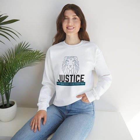 Justice Lion | Christian | Adult Crewneck Sweatshirt
