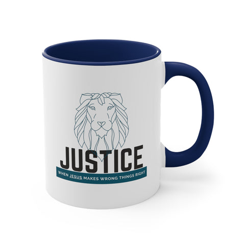 White Justice Lion | Christian | Coffee Mug, 11oz