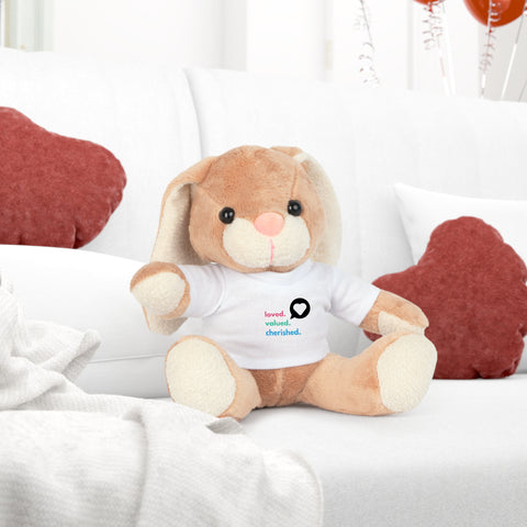 Loved. Valued. Cherished. | Inspirational | Kids Plush Toy with T-Shirt