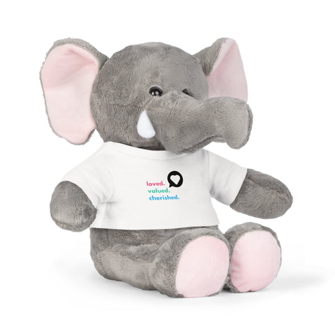 Loved. Valued. Cherished. | Inspirational | Kids Plush Toy with T-Shirt