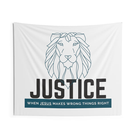 White Justice Lion | Christian | Indoor Wall Tapestries