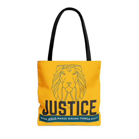 Yellow Justice Lion | Christian | Tote Bag
