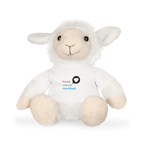 Loved. Valued. Cherished. | Inspirational | Kids Plush Toy with T-Shirt