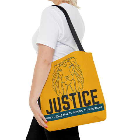 Yellow Justice Lion | Christian | Tote Bag