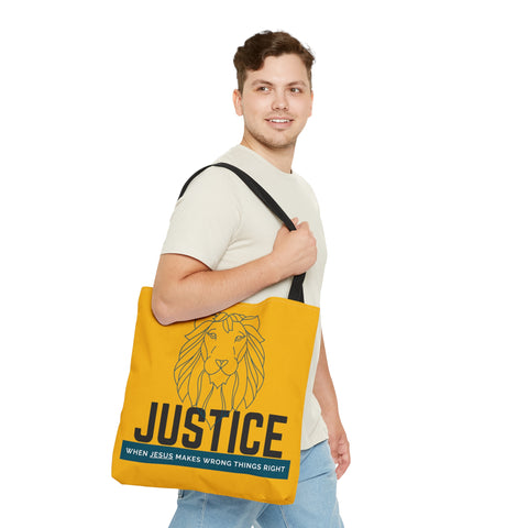 Yellow Justice Lion | Christian | Tote Bag