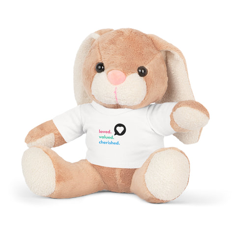 Loved. Valued. Cherished. | Inspirational | Kids Plush Toy with T-Shirt