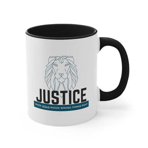 White Justice Lion | Christian | Coffee Mug, 11oz
