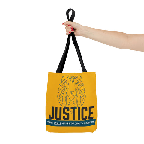 Yellow Justice Lion | Christian | Tote Bag