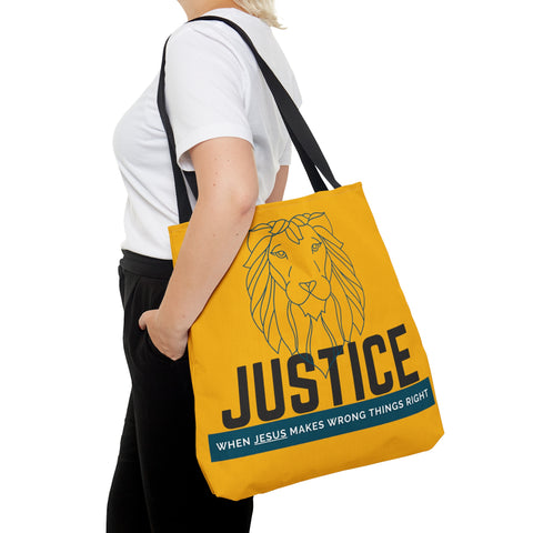 Yellow Justice Lion | Christian | Tote Bag