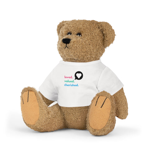 Loved. Valued. Cherished. | Inspirational | Kids Plush Toy with T-Shirt