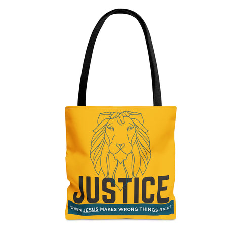 Yellow Justice Lion | Christian | Tote Bag