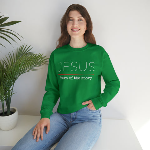 Jesus Hero | Christian | Adult Crewneck Sweatshirt