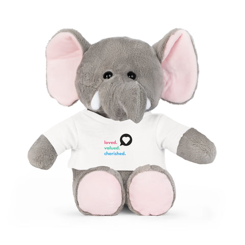Loved. Valued. Cherished. | Inspirational | Kids Plush Toy with T-Shirt