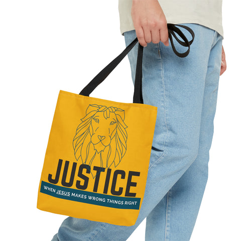 Yellow Justice Lion | Christian | Tote Bag