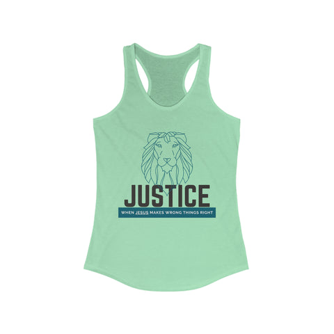 Justice Lion | Christian | Women's Ideal Racerback Tank