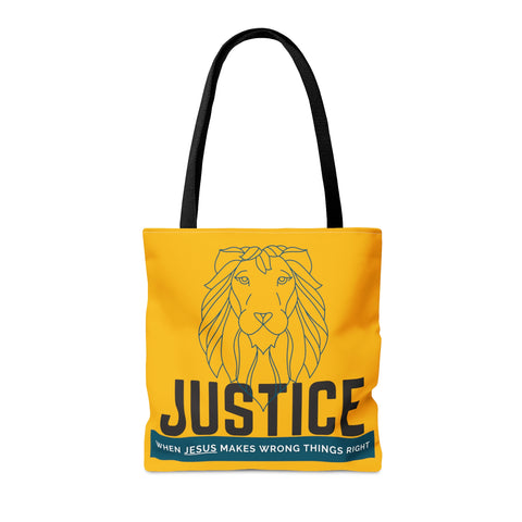 Yellow Justice Lion | Christian | Tote Bag