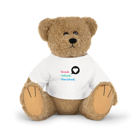 Loved. Valued. Cherished. | Inspirational | Kids Plush Toy with T-Shirt