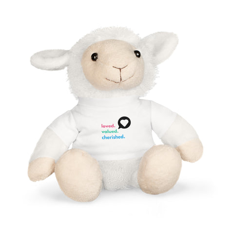 Loved. Valued. Cherished. | Inspirational | Kids Plush Toy with T-Shirt