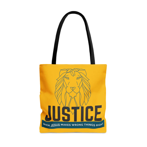 Yellow Justice Lion | Christian | Tote Bag