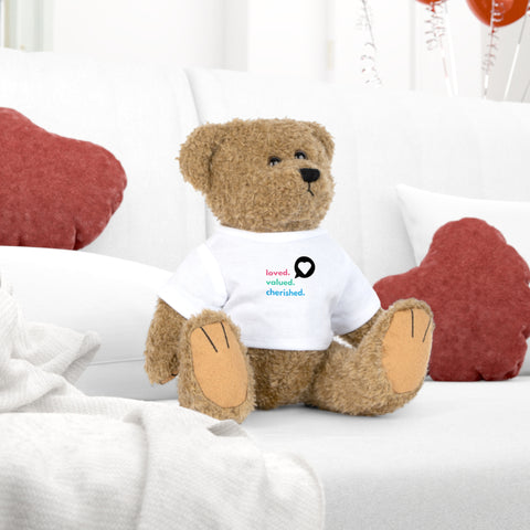 Loved. Valued. Cherished. | Inspirational | Kids Plush Toy with T-Shirt