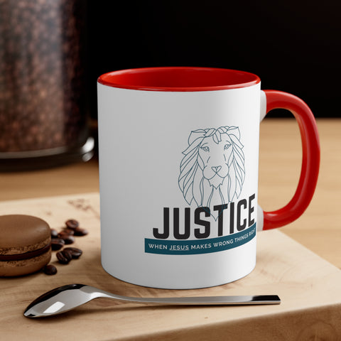 White Justice Lion | Christian | Coffee Mug, 11oz