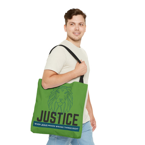 Green Justice Lion | Christian | Tote Bag