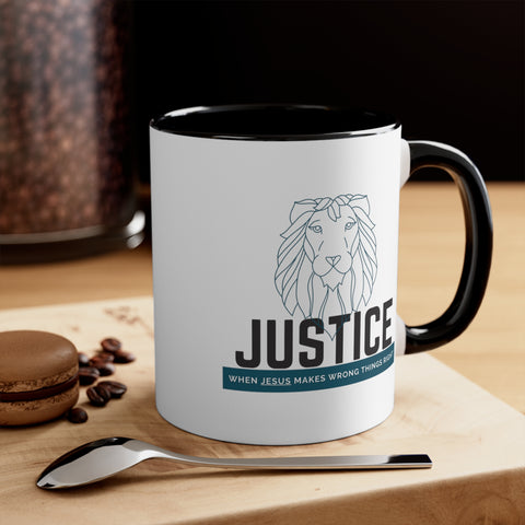 White Justice Lion | Christian | Coffee Mug, 11oz