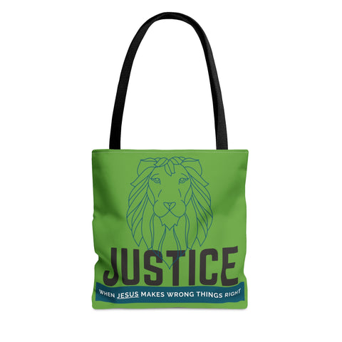 Green Justice Lion | Christian | Tote Bag