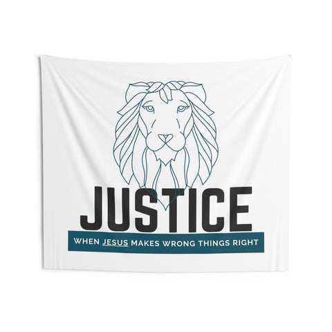 White Justice Lion | Christian | Indoor Wall Tapestries