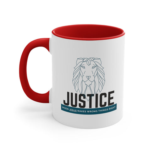 White Justice Lion | Christian | Coffee Mug, 11oz