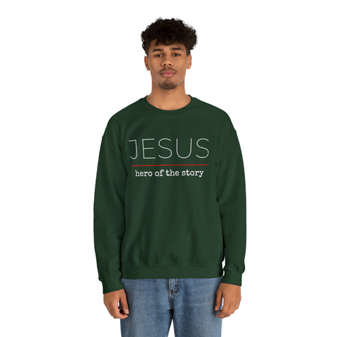 Jesus Hero | Christian | Adult Crewneck Sweatshirt