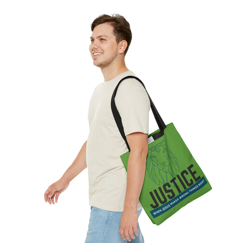 Green Justice Lion | Christian | Tote Bag