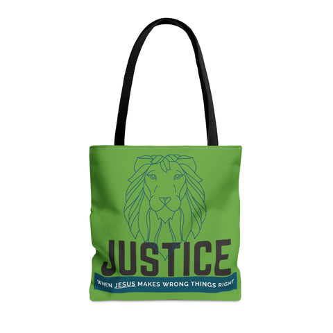 Green Justice Lion | Christian | Tote Bag