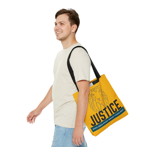 Yellow Justice Lion | Christian | Tote Bag