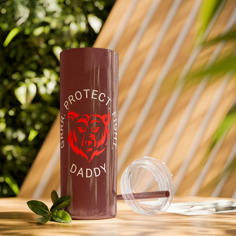 Daddy Bear | Lifestyle | Skinny Tumbler with Straw, 20oz