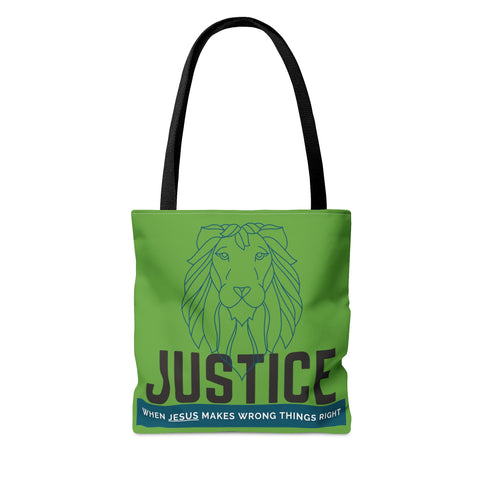 Green Justice Lion | Christian | Tote Bag