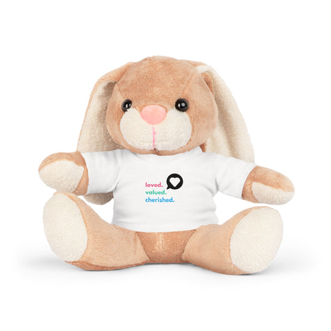 Loved. Valued. Cherished. | Inspirational | Kids Plush Toy with T-Shirt