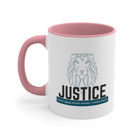 White Justice Lion | Christian | Coffee Mug, 11oz