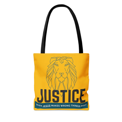 Yellow Justice Lion | Christian | Tote Bag