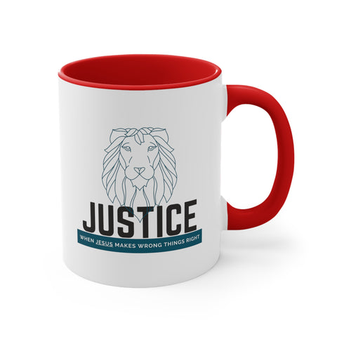 White Justice Lion | Christian | Coffee Mug, 11oz