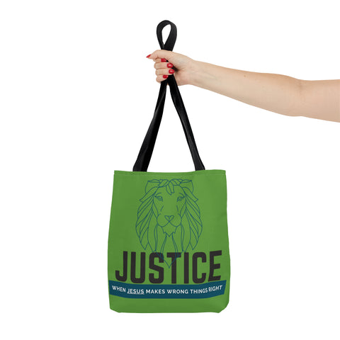 Green Justice Lion | Christian | Tote Bag