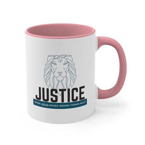 White Justice Lion | Christian | Coffee Mug, 11oz