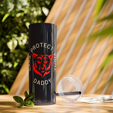 Daddy Bear | Lifestyle | Skinny Tumbler with Straw, 20oz