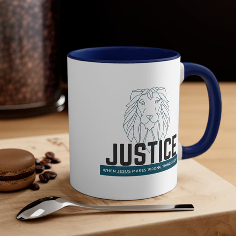 White Justice Lion | Christian | Coffee Mug, 11oz