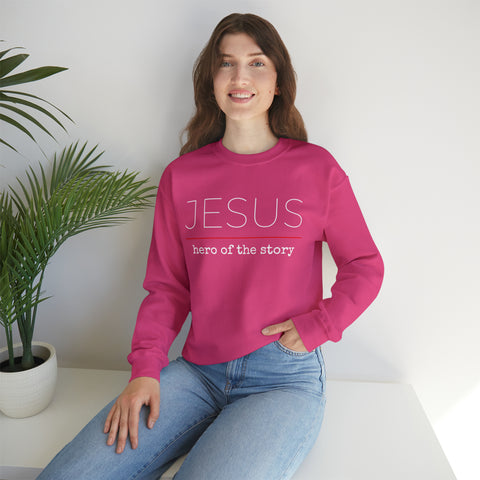 Jesus Hero | Christian | Adult Crewneck Sweatshirt