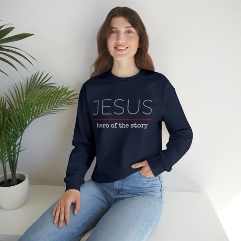 Jesus Hero | Christian | Adult Crewneck Sweatshirt