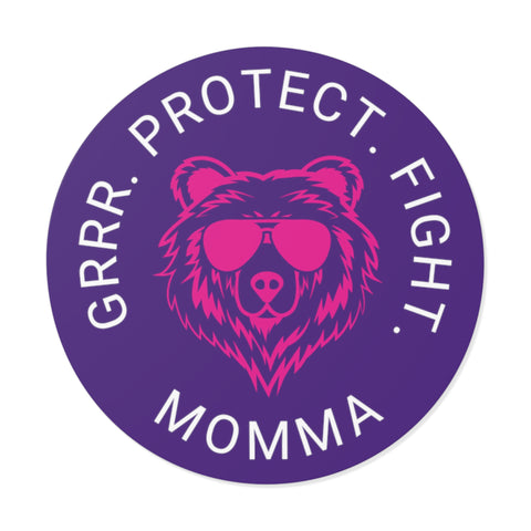 Momma Bear | Lifestyle | Round Vinyl Sticker