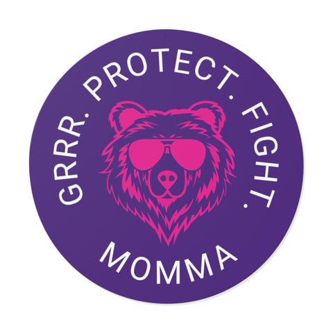 Momma Bear | Lifestyle | Round Vinyl Sticker