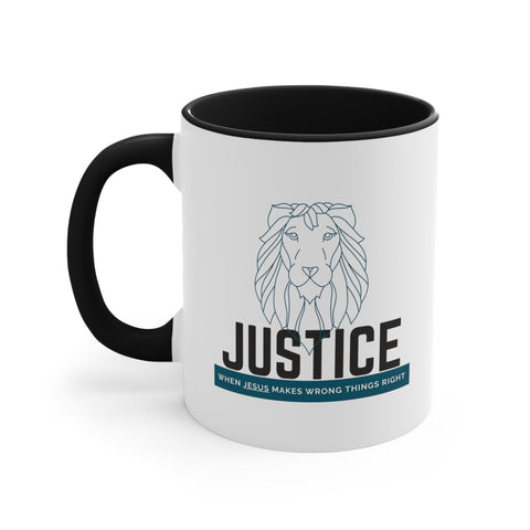 White Justice Lion | Christian | Coffee Mug, 11oz