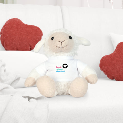 Loved. Valued. Cherished. | Inspirational | Kids Plush Toy with T-Shirt